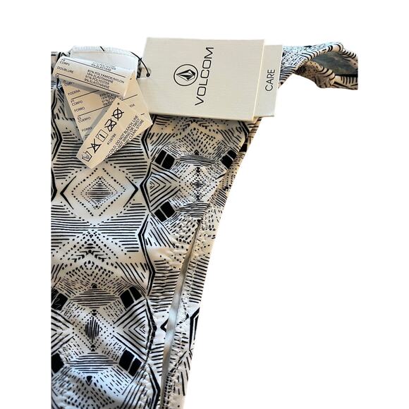 Volcom Women's DAY TRIPPER TINY Bikini Bottom Black White Large NEW - Picture 3 of 3